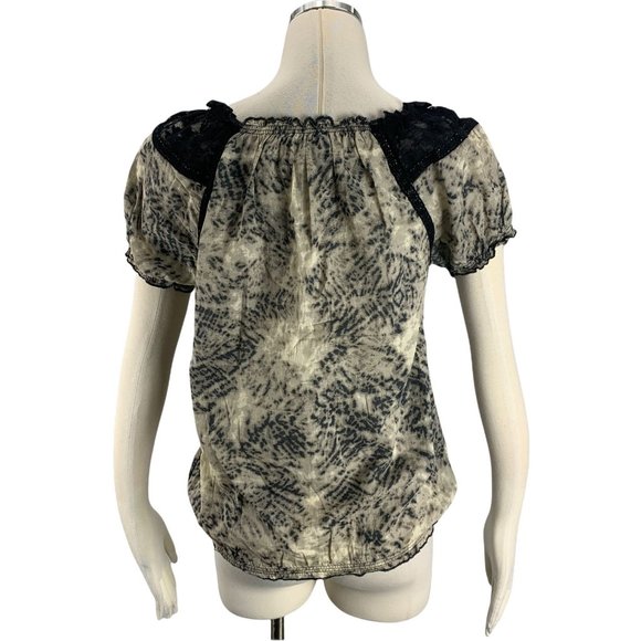 Jessica Simpson Small Blouse San Pablo Tassel Boho Black Lace Party - Picture 3 of 6